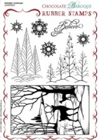 Reindeer Landscape Rubber stamp sheet - A5